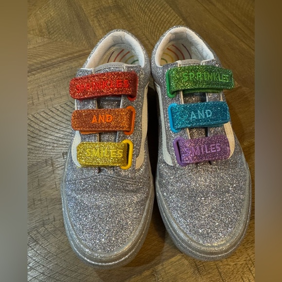 Vans X Amirah Kassem “Flour Shop” Silver Glitter Sprinkles And Smiles Sneakers - Picture 6 of 11